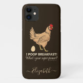Huhn Kacke Frühstück Funny Design Add Name Case-Mate iPhone Hülle (Rückseite)