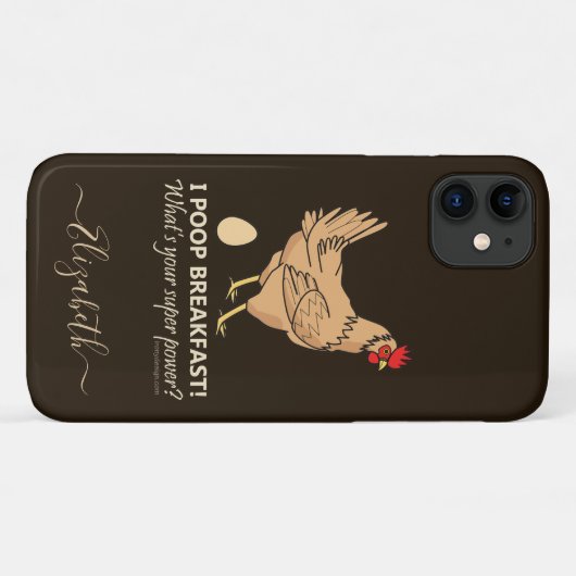 Huhn Kacke Frühstück Funny Design Add Name Case-Mate iPhone Hülle (Rückseite (Horizontal))