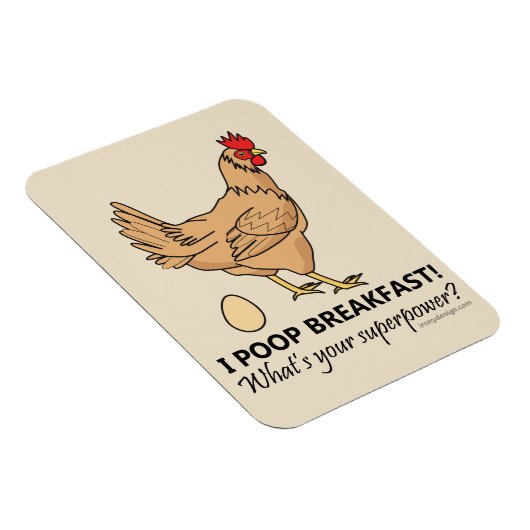 Huhn Kacke Frühstück Funny Design Beige Magnet (Rechte Seite)