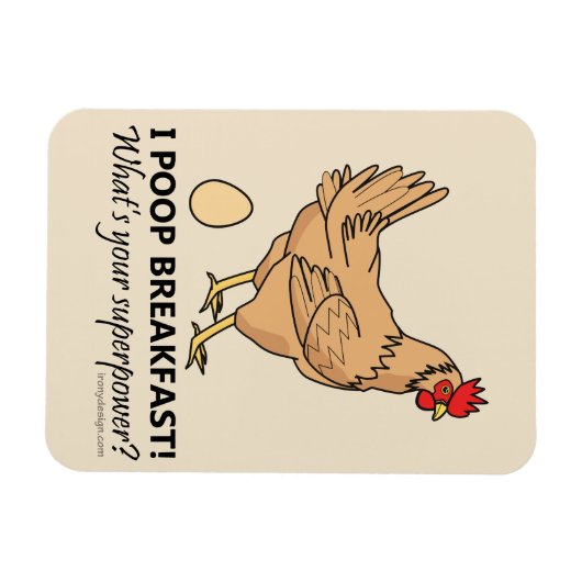 Huhn Kacke Frühstück Funny Design Beige Magnet (Horizontal)