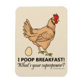 Huhn Kacke Frühstück Funny Design Beige Magnet (Vertikal)