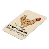Huhn Kacke Frühstück Funny Design Beige Magnet (Linke Seite)