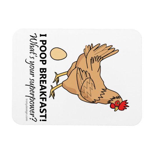 Huhn Kacke Frühstück Funny Design Magnet (Horizontal)