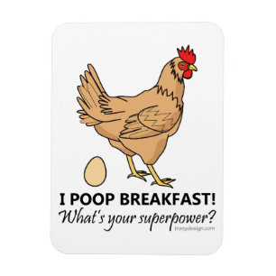 Huhn Kacke Frühstück Funny Design Magnet