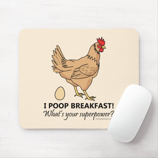 Huhn Kacke Frühstück Funny Design Mousepad (Mit Mouse)