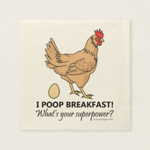 Huhn Kacke Frühstück Funny Design Serviette