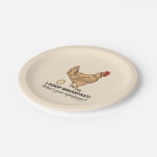 Huhn Kacke Frühstück Funny Paper Teller (Schrägansicht)
