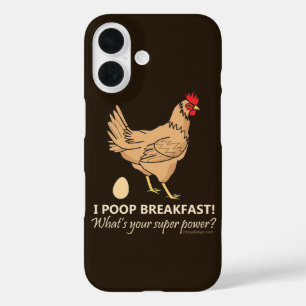 Huhn kackt Frühstücks-lustigen Entwurf iPhone 16 Hülle