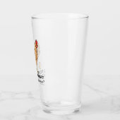 Huhn kackt Frühstücks-lustigen Entwurf Glas (Links)