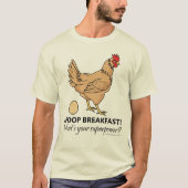 Huhn kackt Frühstücks-lustigen Entwurf T-Shirt (Vorderseite)