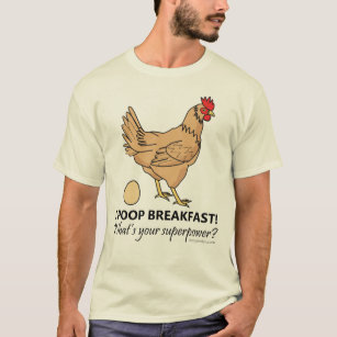 Huhn kackt Frühstücks-lustigen Entwurf T-Shirt
