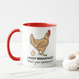 Huhn kackt Frühstücks-lustigen Entwurf Tasse