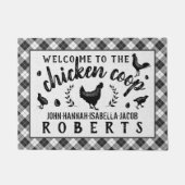 Huhn-Korb-Henne-schwarzer Büffel-Karo-kariertes Fußmatte (Vorderseite)