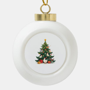 Huhn Kuh Ziege Pferd Bauernhof Tier Landwirt Chris Keramik Kugel-Ornament