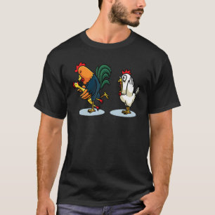 Huhn küßt ein Gummihuhn  Landwirt Männer Frauen T-Shirt