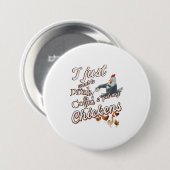 Huhn Lover Funny Drink Kaffee Pet Hühnchen Button (Vorne & Hinten)