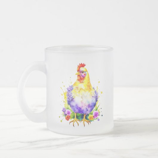 Huhn Lover mit Kaffee gespeist Mattglastasse (Links)