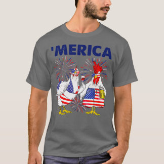Huhn€ merica amerikanische Flagge   (2)  T-Shirt