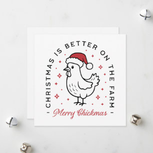 Huhn Merry Weihnachtsbauernland lustige Zitate Feiertagskarte