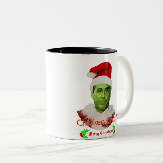 Huhn-Mist Grinch Zweifarbige Tasse (VorderseiteRechts)