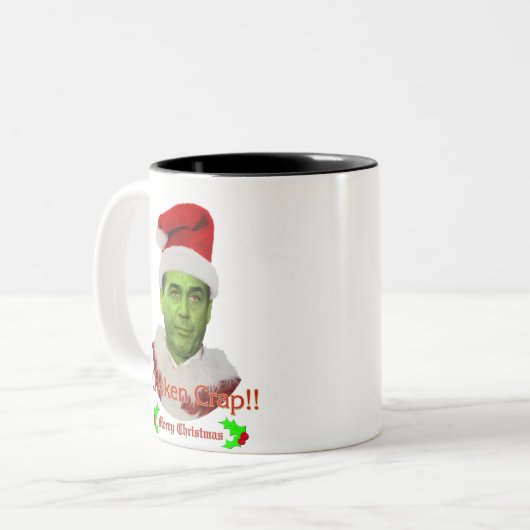 Huhn-Mist Grinch Zweifarbige Tasse (Vorderseite Links)