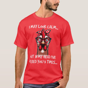 Huhn mit Bandana-Stirnband-Brille Lustig für Fraue T-Shirt