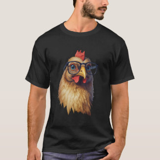 Huhn mit Brille Süßer Geflügelliebhaber Charakter T-Shirt