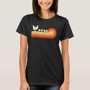 Huhn mit Küken Retro Vintage 60er 70er Sonnenunter T-Shirt