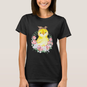 Huhn mit Leoparden-Haarschleife-Blume Süßes Huhn T-Shirt