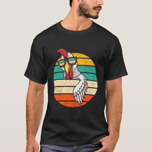 Huhn mit Sonnenbrille Bauer Geflügel T-Shirt (Vorderseite)