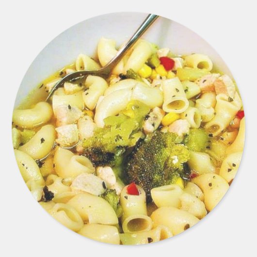Huhn-Nudelsuppe Runder Aufkleber (Vorderseite)