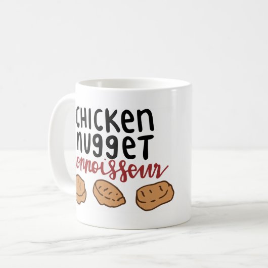 Huhn-Nugget-Kenner Kaffeetasse (Vorderseite Links)