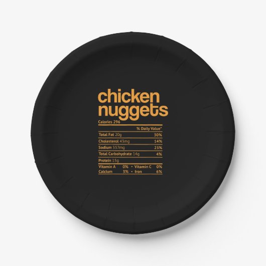 Huhn Nuggets Nutrition Facts Funny Erntedank Pappteller (Vorderseite)