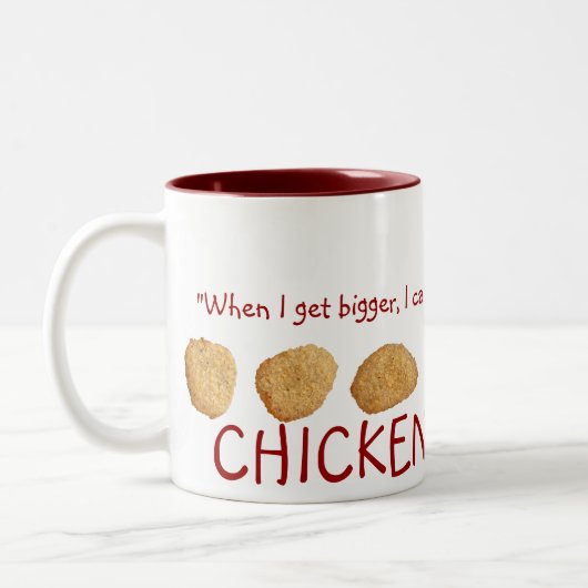 "Huhn-Nuggets" Zweifarbige Tasse (Links)