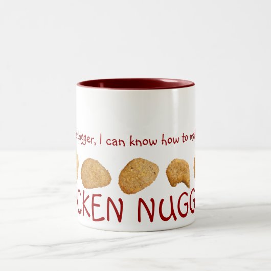 "Huhn-Nuggets" Zweifarbige Tasse (Mittel)