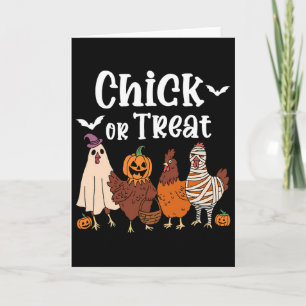 Huhn oder behandeln Lustiges spooky Huhn Halloween Karte