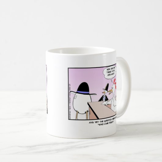 Huhn oder Ei? Funny Gifts & Sammlerstücke Kaffeetasse (VorderseiteRechts)