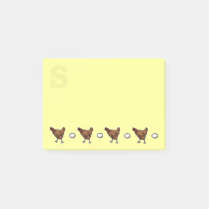 Huhn oder Ei? Mit Monogramm Post-it Klebezettel