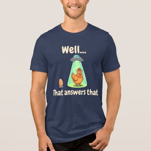 Huhn oder Ei Tri-Blend Shirt (Vorderseite)