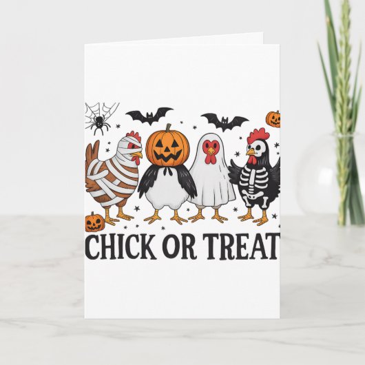 Huhn oder Süßigkeit Lustiger Halloween-Hühnerliebh Karte (Vorderseite)