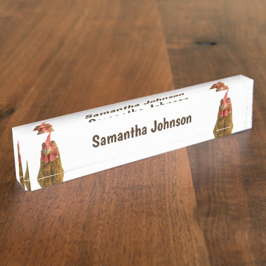 Huhn-Porträts auf Weiß Namensplakette (Seite)