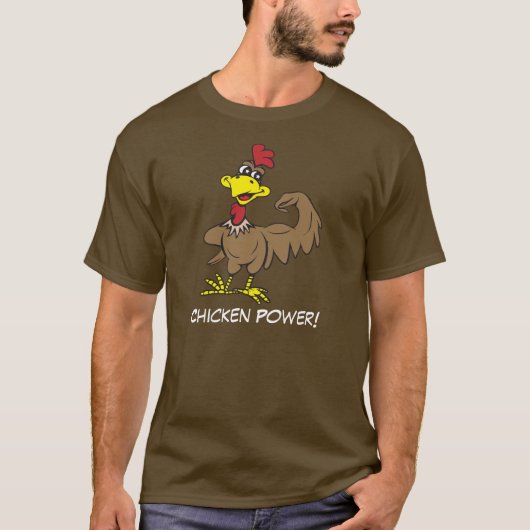 Huhn-Power! Text 1! Dunkel! T-Shirt (Vorderseite)