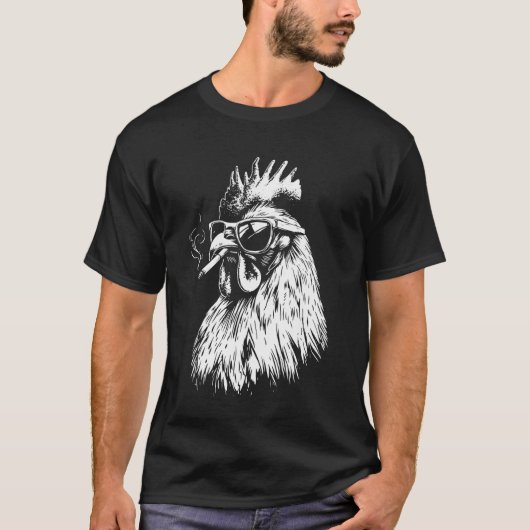 Huhn raucht Zigarette T-Shirt (Vorderseite)
