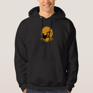 Huhn Retro Sunset Funny Bauer Hoodie