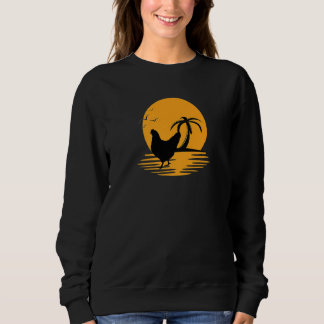 Huhn Retro Sunset Funny Bauer Sweatshirt