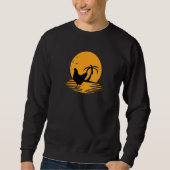 Huhn Retro Sunset Funny Bauer Sweatshirt (Vorderseite)