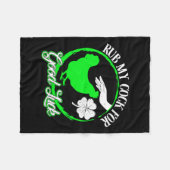 Huhn Rub My For Viel Glück St Patricks Day Fleecedecke (Vorderseite (Horizontal))