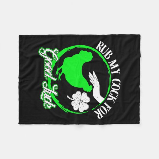 Huhn Rub My For Viel Glück St Patricks Day Fleecedecke (Vorderseite (Horizontal))
