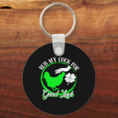 Huhn Rub My For Viel Glück St Patricks Day Schlüsselanhänger (Vorderseite)