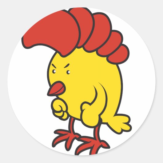 Huhn Runder Aufkleber (Vorderseite)